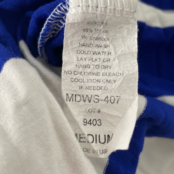 Elan Striped Asymmetrical Multi Look Dress and Skirt Blue White Size Medium - Picture 7 of 8